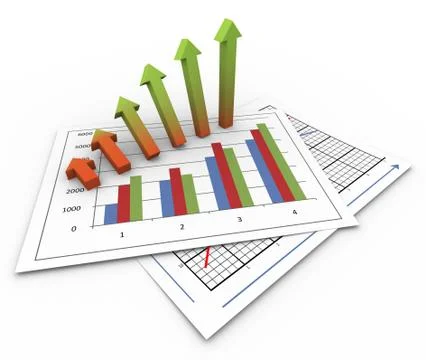 3d growing arrows Illustrazione stock