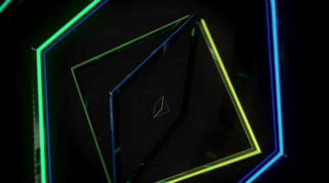3D growing cubes with neon lights Stock Footage 46364590
