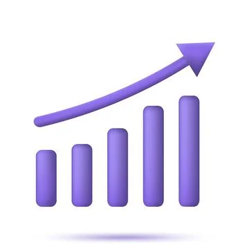 3d growing graph icon Stock Illustration
