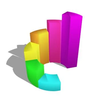 3d growth bar graph Stock Illustration