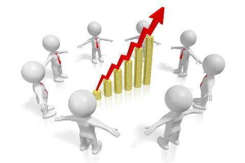3D growth chart concept Illustrazione stock