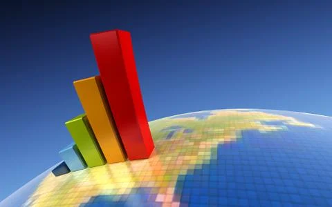 3d growth chart Stock Illustration