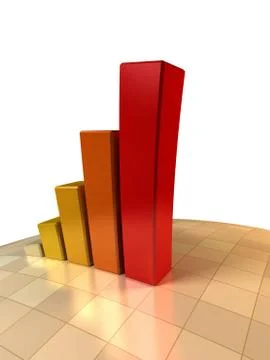 3d growth chart Stock Illustration