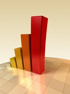 3d growth chart Illustrazione stock