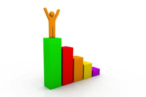 3d Growth chart Stock Illustration