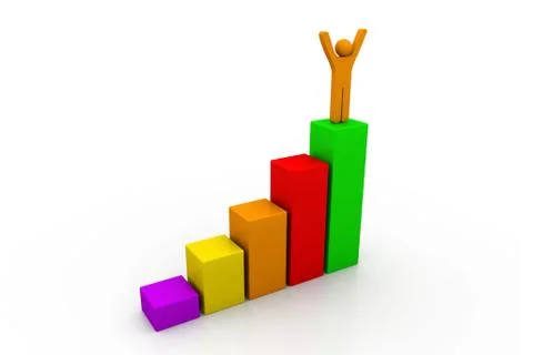 3d Growth chart Stock Illustration