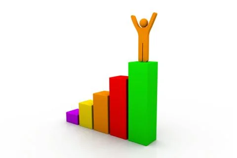 3d Growth chart Stock Illustration