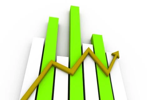 3d Growth graph Stock Illustration