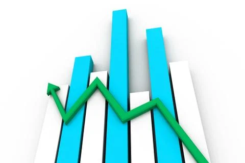 3d Growth graph Stock Illustration