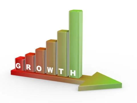 3d growth progress bar. Stock Illustration