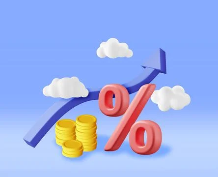 3D Growth Stock Chart Arrow with Golden Coins. Stock-Illustration