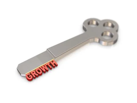 3d growth word key Stock Illustration