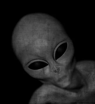 3D grunge alien figure Stock Illustration