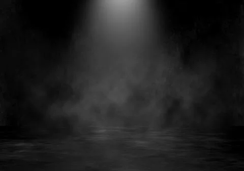 3D grunge room interior with spotlight and smoky atmosphere Stock Illustration