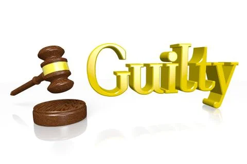 3D guilty concept Illustrazione stock