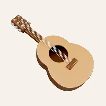 3d guitar. elements for camping, hiking , summer camp, traveling, trip. icon Stock Illustration
