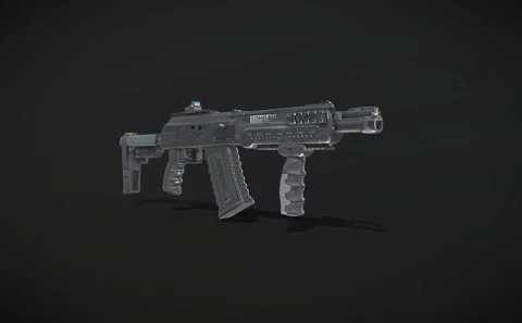 3D Gun Video Game Weapon CG Rifle Stock Footage 133808828