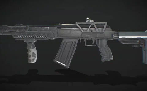 3D Gun Video Game Weapon CG Rifle Stock Footage 133808837