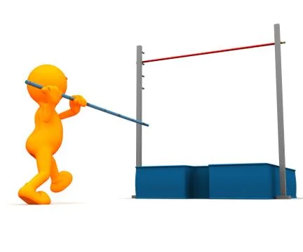 3d guy: attempting the pole vault Ilustración de archivo