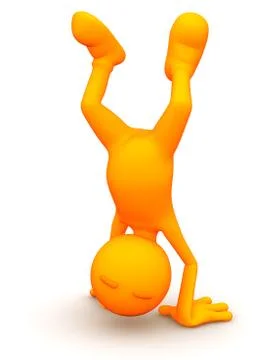 3d guy: doing a handstand Stock Illustration