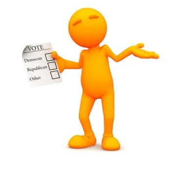 3d guy: don't know how to vote Stock Illustration