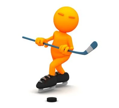 3d guy: going after the puck Stock Illustration