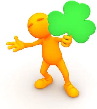 3d guy: holding a shamrock Stock Illustration