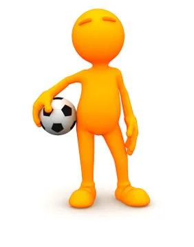 3d guy: holding a soccer ball Stock Illustration