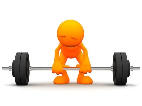 3d guy: man ready to lift barbell Stock Illustration