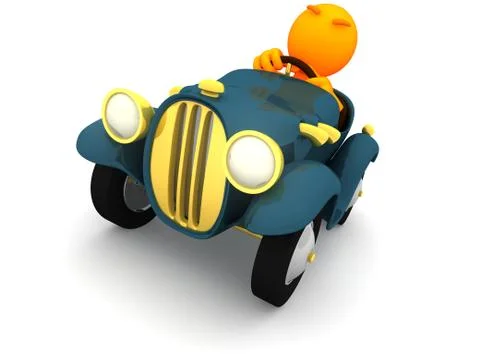 3d guy: man ready to road rage Stock Illustration