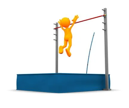 3d guy: over the top of pole vault Ilustración de archivo