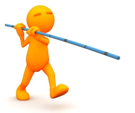 3d guy: ready to pole vault Ilustración de archivo