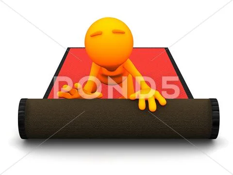 3d guy: rolling out the red carpet Stock Illustration