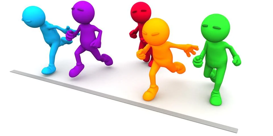 3d guy: running a race Stock Illustration