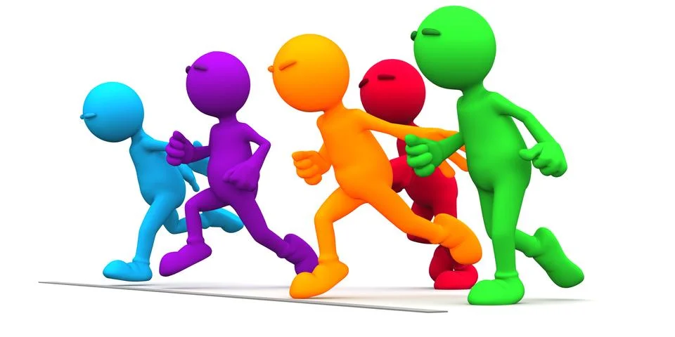 3d guy: trying to win a race Stock Illustration