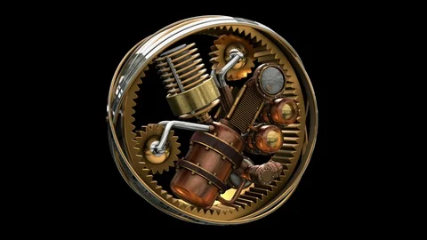 3D Gyroscope wheel animation. ALPHA MATTE. Video stock 93476431