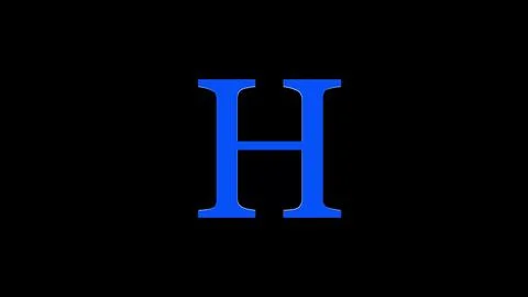 3d H letter logo loopable rotated blue color black background Stock Illustration