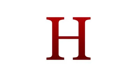 3d H letter logo loopable rotated red color white background Stock Illustration