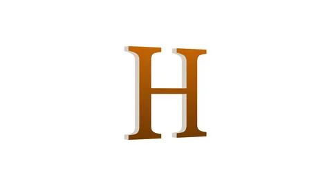 3d H letter logo loopable brown color white background Stock Illustration