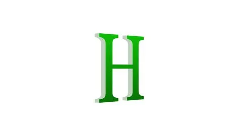 3d H letter logo loopable green color white background Stock Illustration