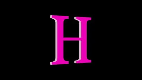3d H letter logo loopable pink color black background 스톡 일러스트