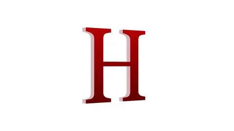 3d H letter logo loopable red color white background Stockillustratie