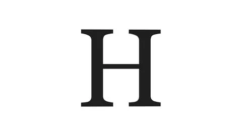 3d H letter logo loopable rotated black color white background Stockillustratie