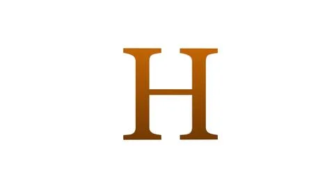 3d H letter logo loopable rotated brown color white background Stock Illustration