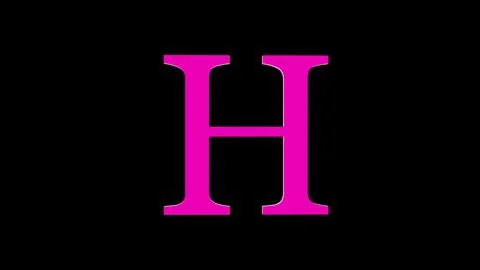 3d H letter logo loopable rotated pink color black background Stock Illustration