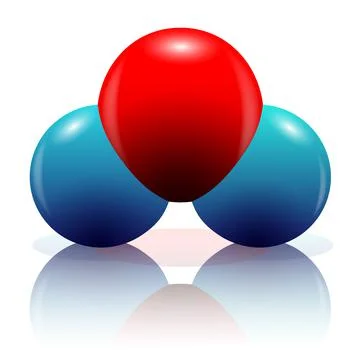 3d h2o molecule in red and blue Stock Illustration
