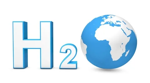 3d H2O with spinning earth globe Stock Footage 61747987
