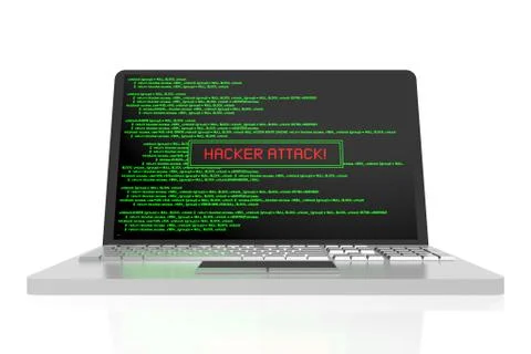 3D hacker attack concept - laptop Stock-Illustration