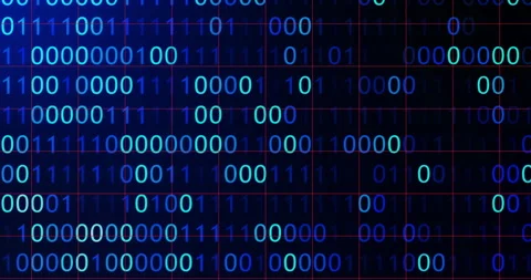 3D hacking code background in 4K. Randomly moving binary 0 and 1 Stock Footage 254314800