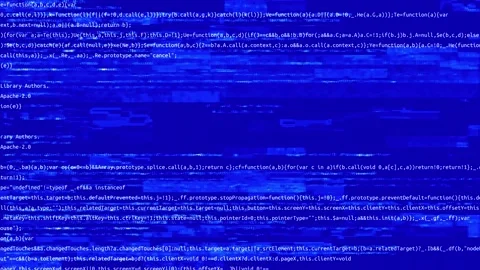 3D Hacking code data flow stream on blue screen error messages Computer Loop Stock Footage 157829536